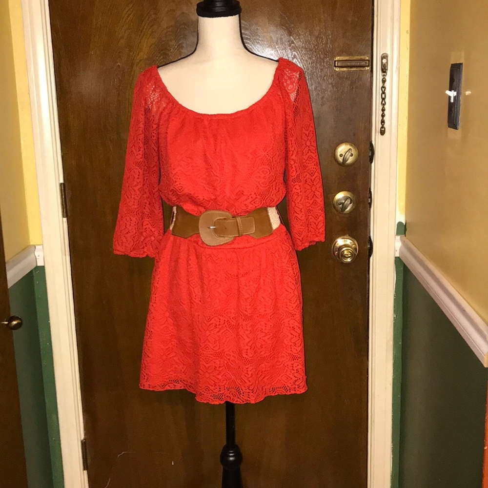 Coral colored dress